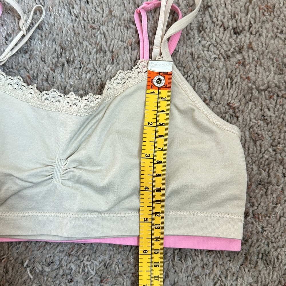 GIRLS So training sport bras set of 2 pink and cream size large - Picture 5 of 5